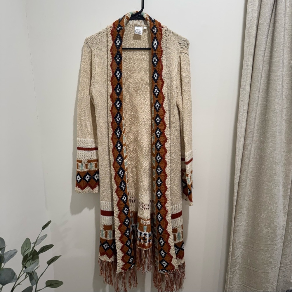 LR Fashion Apparel Southwestern Fringe Cardigan S/M‎ Western Aztec